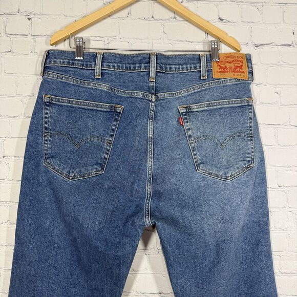 Levis 505 Jeans Men Size 40X32 Denim Medium Washed Blue Straight Leg Western - Picture 3 of 15